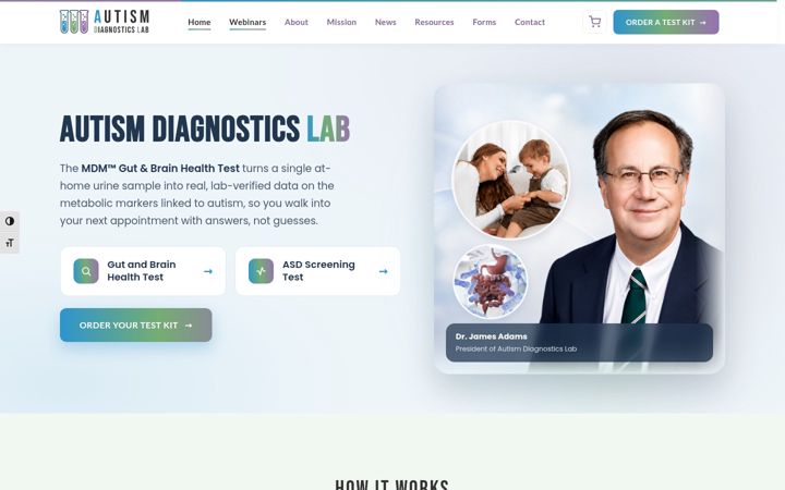 Ekrano kopija autismdiagnosticslab.com