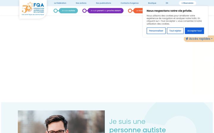 Screenshot of autisme.qc.ca