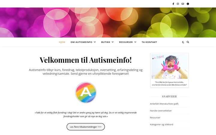 Screenshot of autismeinfo.no