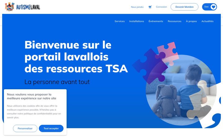 Screenshot of autismelaval.org