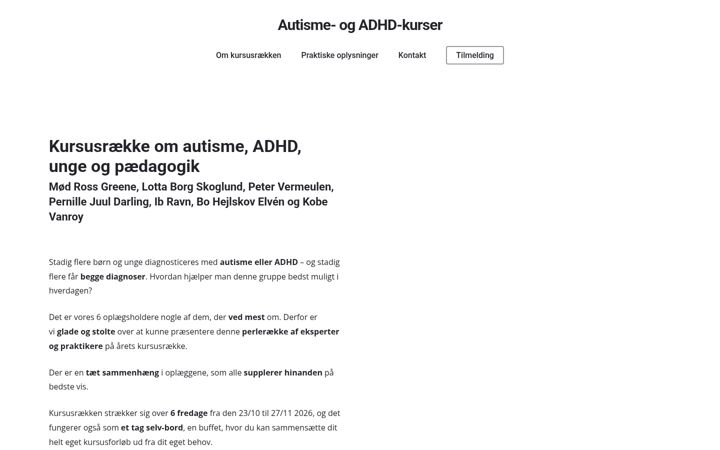 Screenshot of autismeogadhdkurser.dk