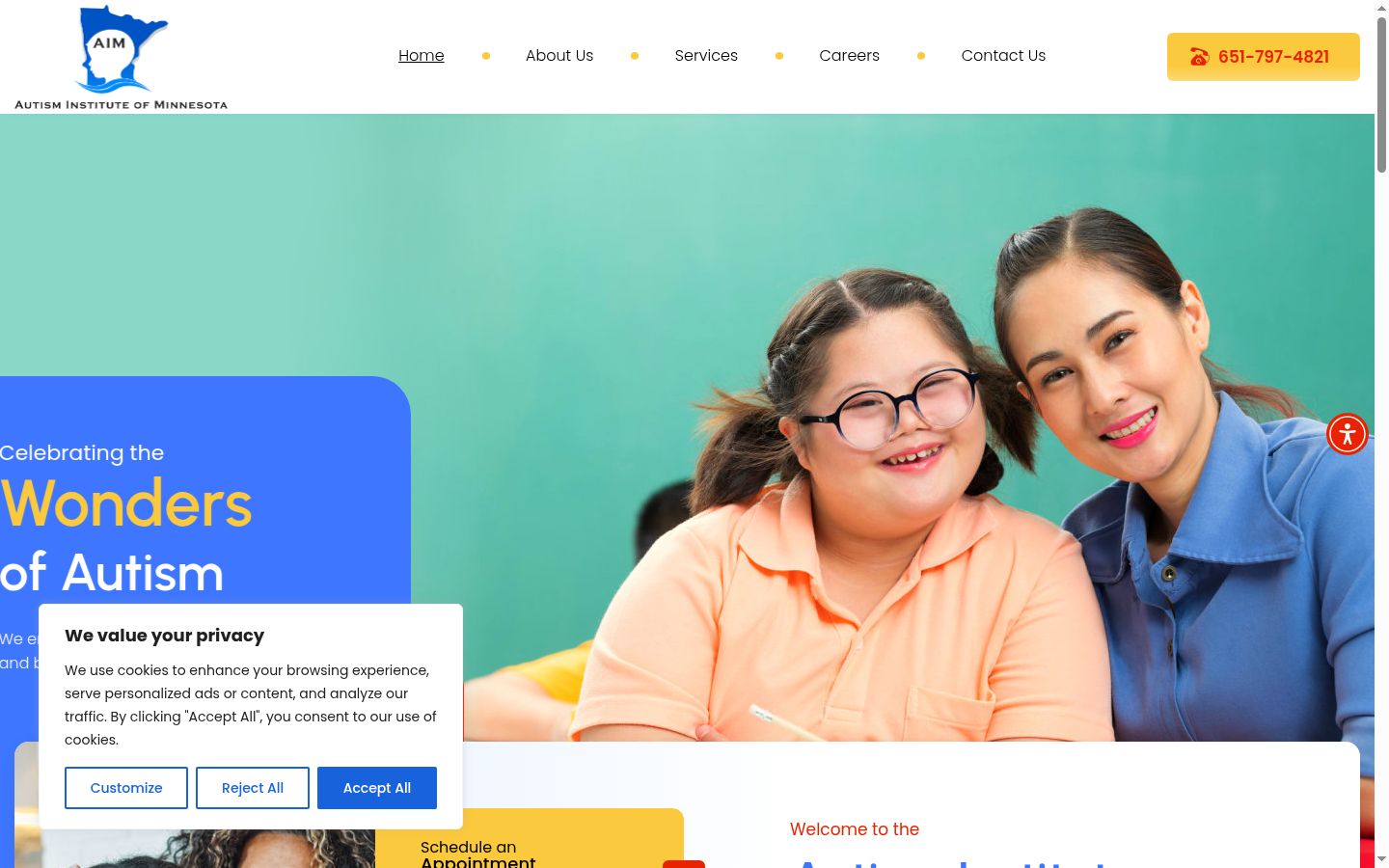 Screenshot of the consent banner shown before any interaction