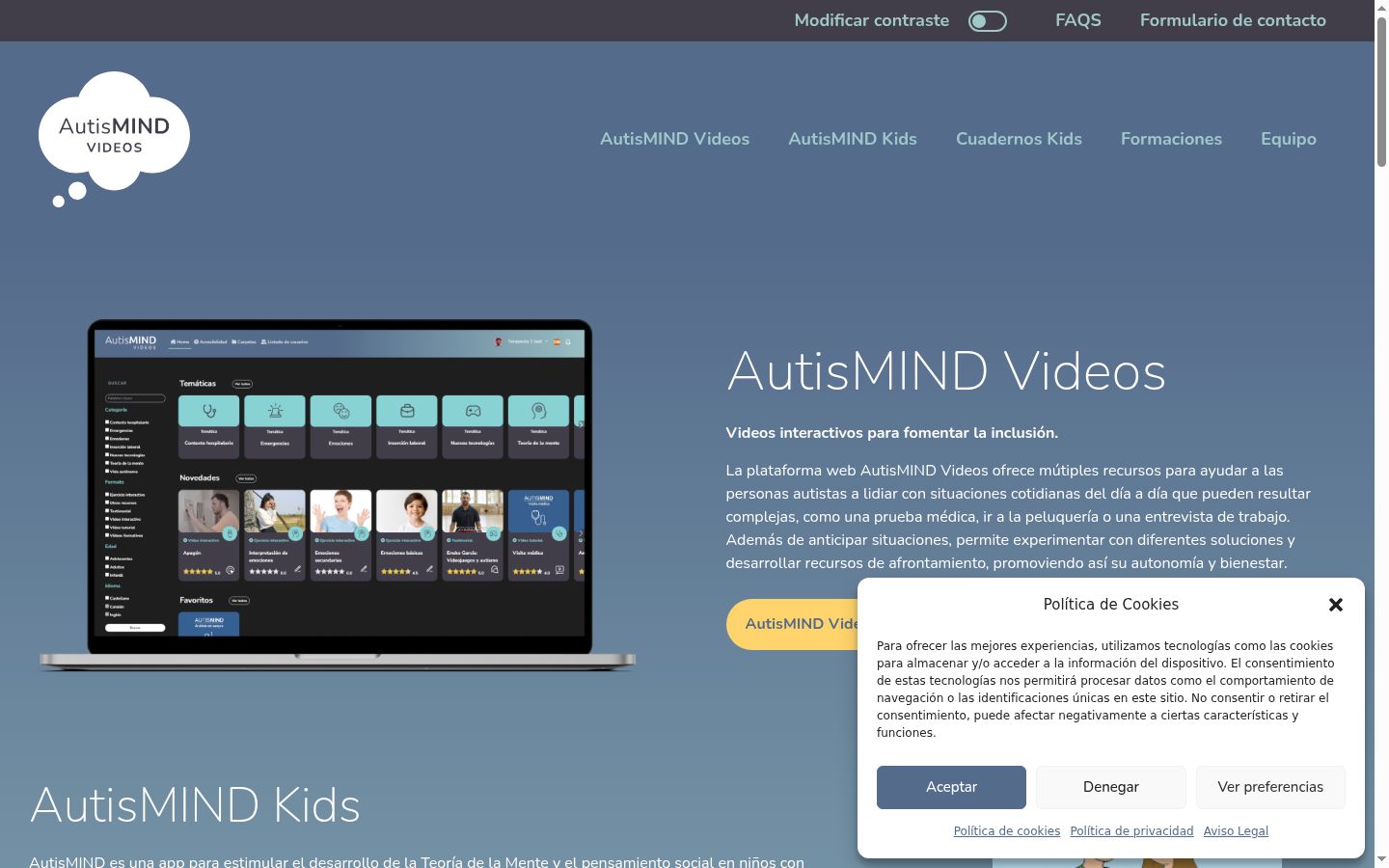 Screenshot des Einwilligungsbanners vor jeglicher Interaktion