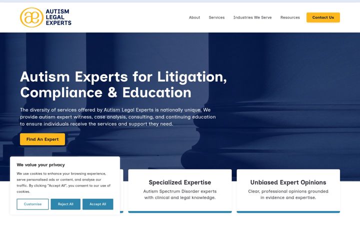 Screenshot von autismlegalexperts.com