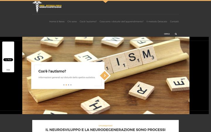 Screenshot of autismofuoridaglischemi.it