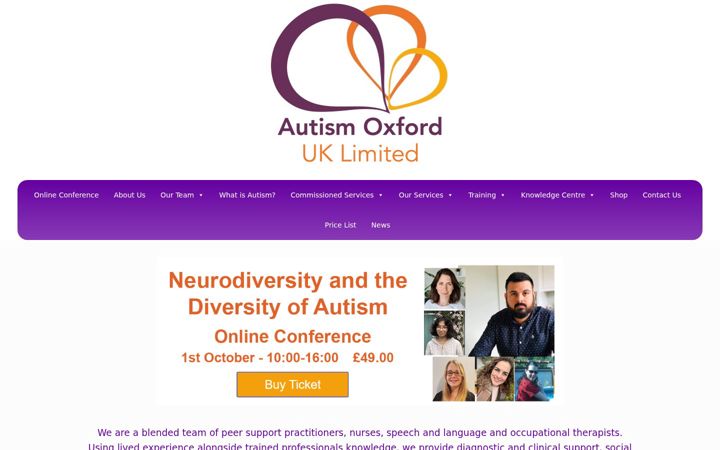 Screenshot of autismoxford.org.uk