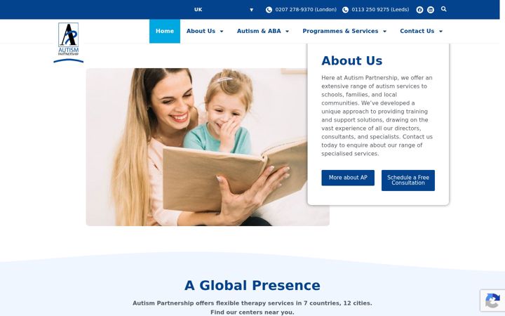 Screenshot of autismpartnership.co.uk