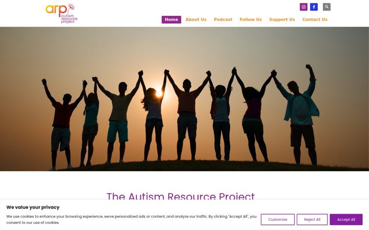 Screenshot of autismresourceproject.org