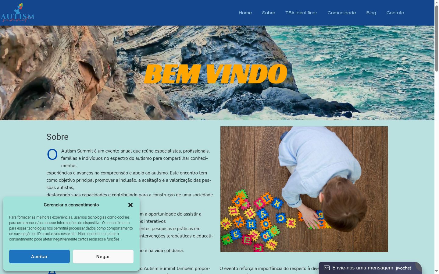 Screenshot del banner di consenso mostrato prima di qualsiasi interazione