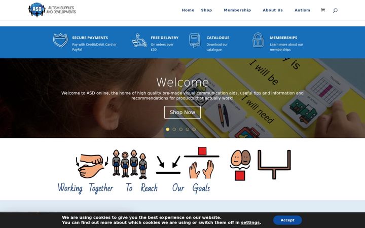 Screenshot of autismsuppliesanddevelopments.com