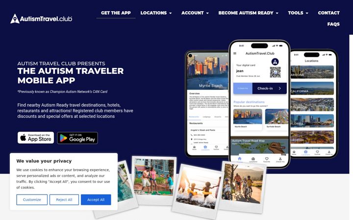 Screenshot of autismtravel.club