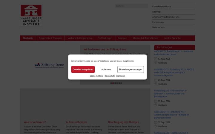 Screenshot von autismus-institut.de