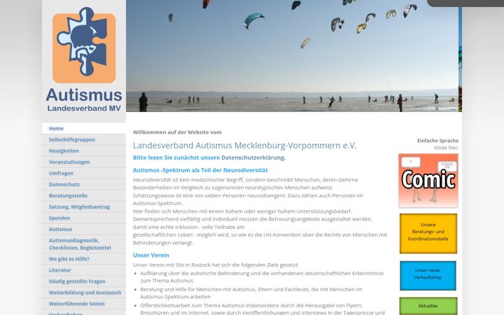 Screenshot of autismus-mv.de