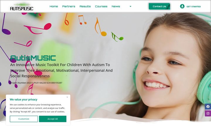 Zrzut ekranu autismusic.eu