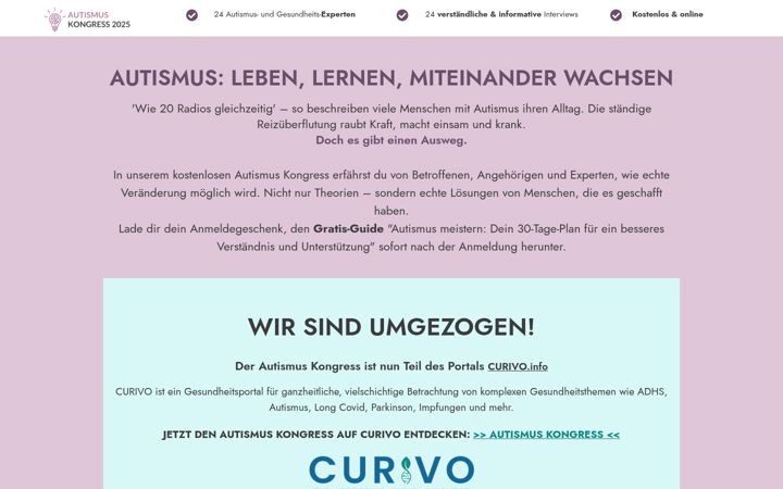 Zrzut ekranu autismuskongress.net