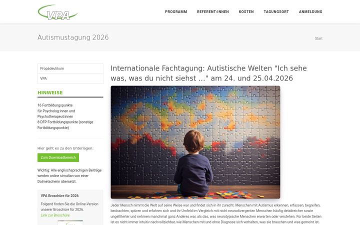 Screenshot of autismustagung.at