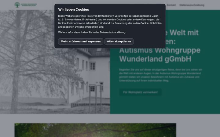 Screenshot of autismuswohngruppewunderland.de