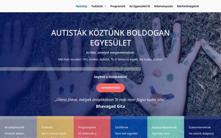 Screenshot di autistakkoztunkboldogan.hu