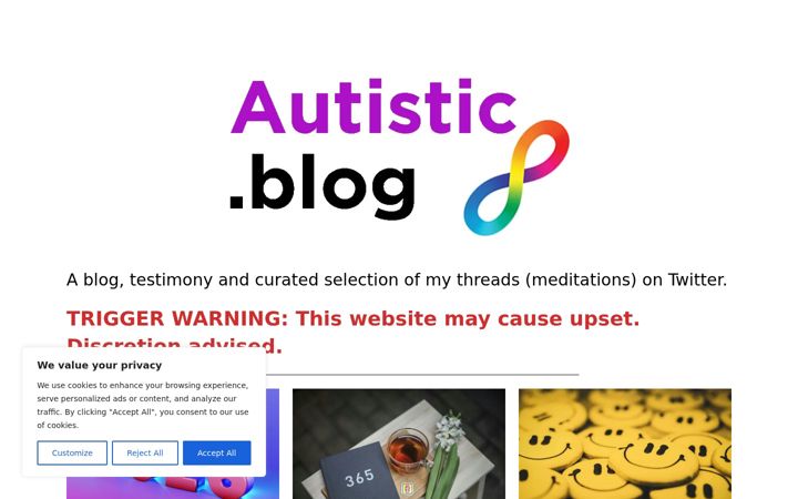Screenshot of autistic.blog