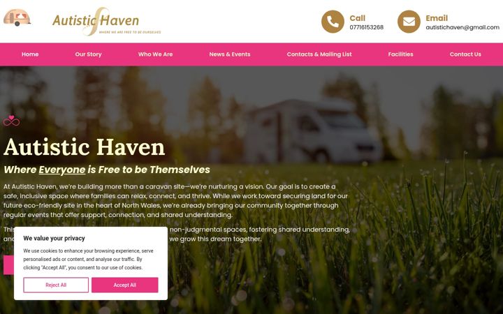 Screenshot of autistichaven.co.uk
