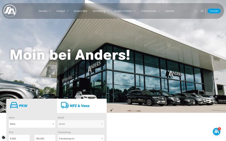 Screenshot of auto-anders.de