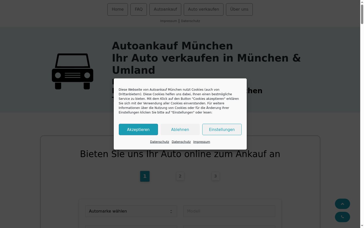 Screenshot of the consent banner shown before any interaction