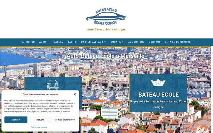Skärmbild av auto-bateau-ecole-marseille.fr