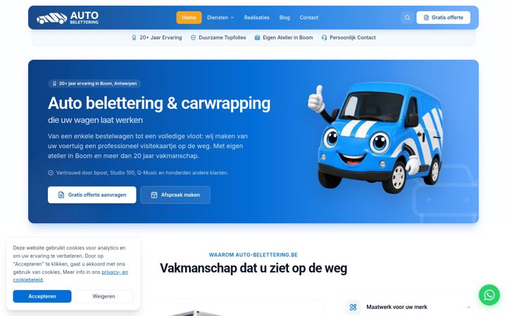 Screenshot di auto-belettering.be