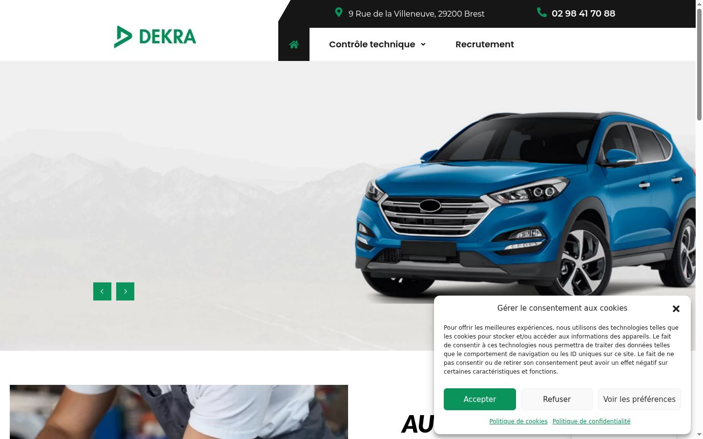 Screenshot del banner di consenso mostrato prima di qualsiasi interazione