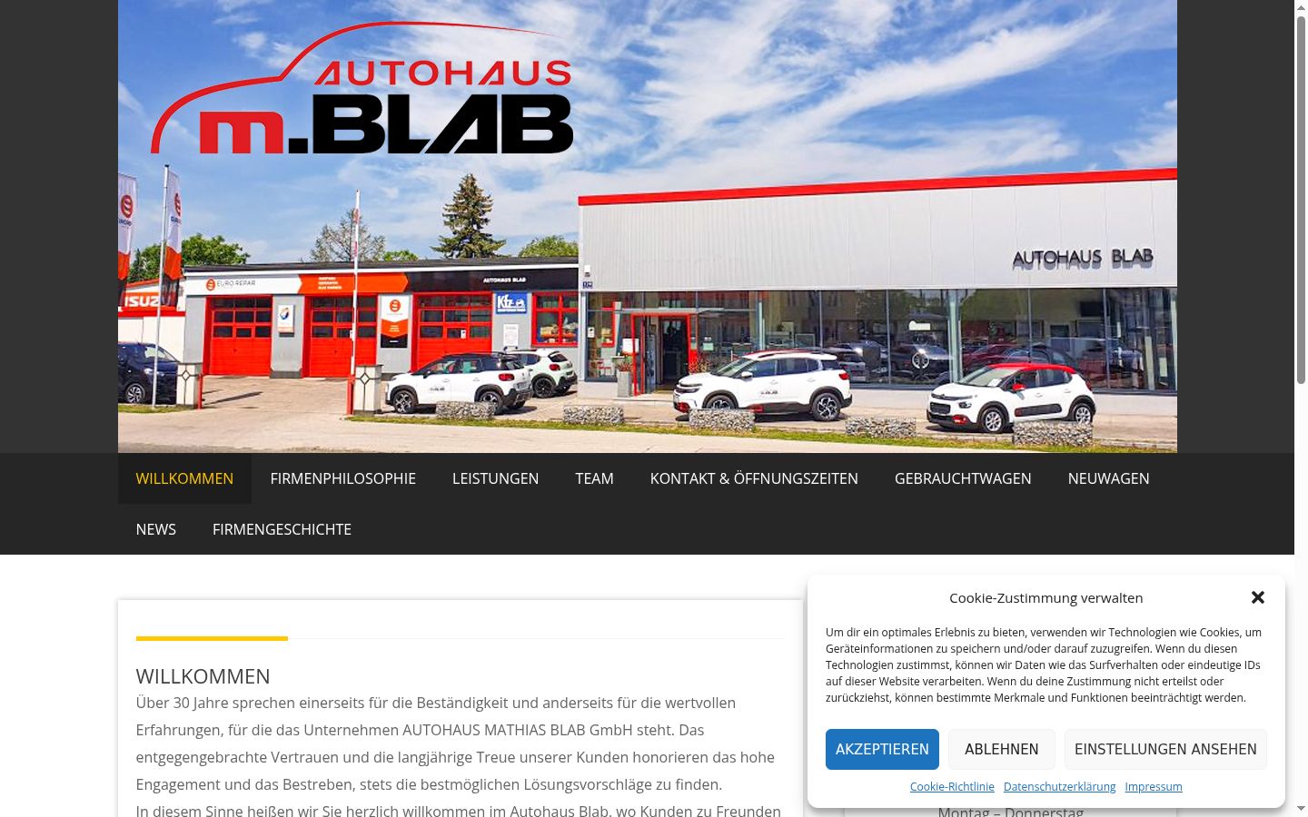 Screenshot del banner di consenso mostrato prima di qualsiasi interazione