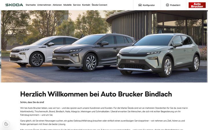 Skärmbild av auto-brucker-bindlach.skoda-auto.de