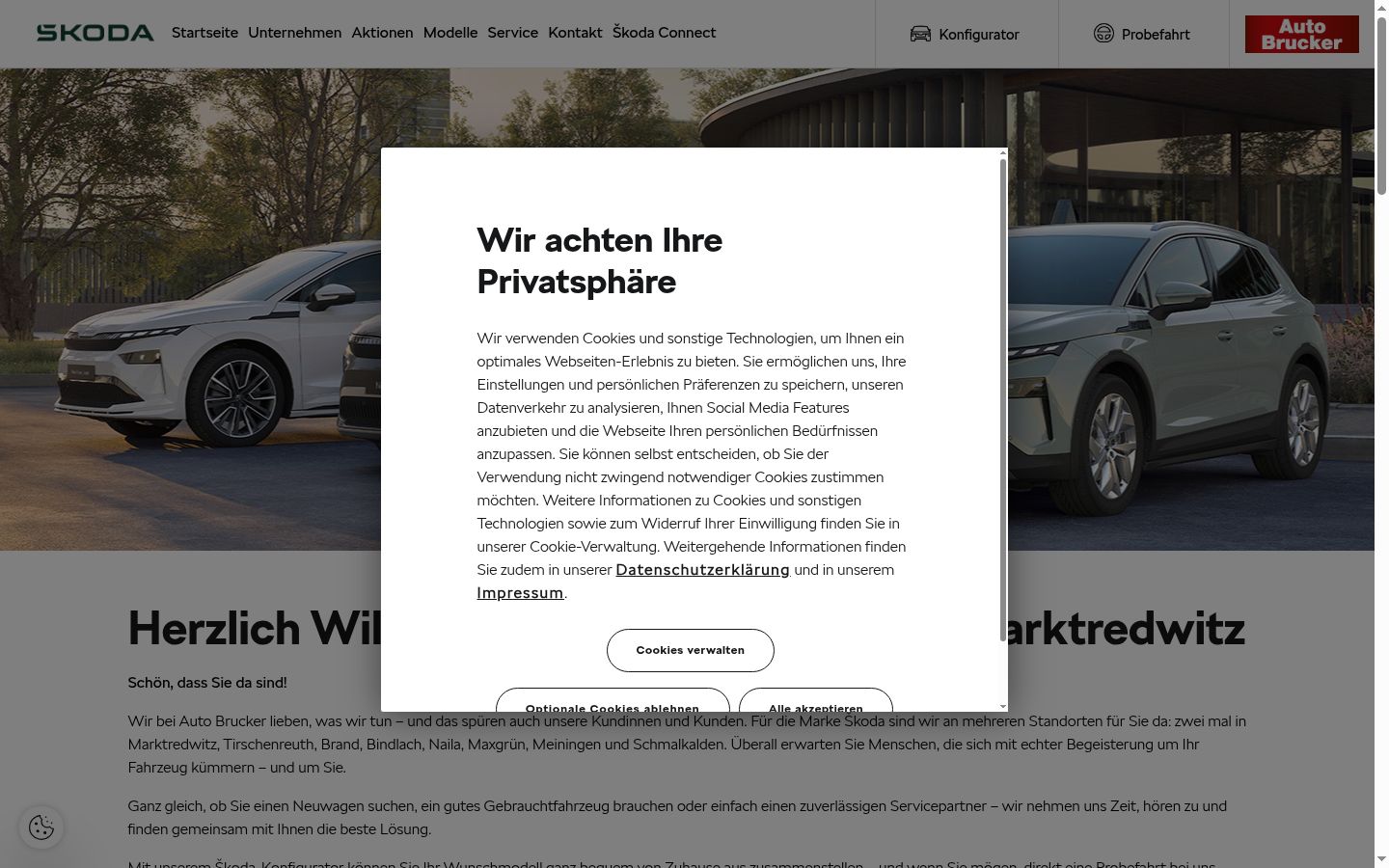 Ekrānuzņēmums ar piekrišanas baneri, kas tika rādīts pirms jebkādas mijiedarbības