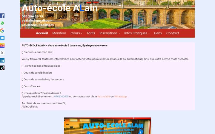 Screenshot of auto-ecole-alain.ch