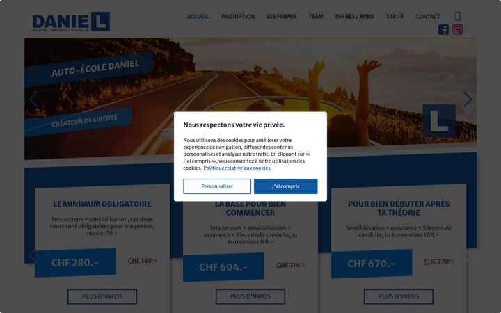 Screenshot of auto-ecole-daniel.ch