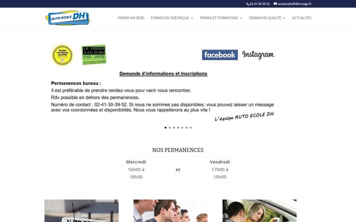 Screenshot of auto-ecole-dh.fr