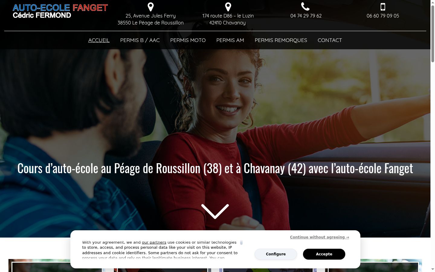 Screenshot of the consent banner shown before any interaction