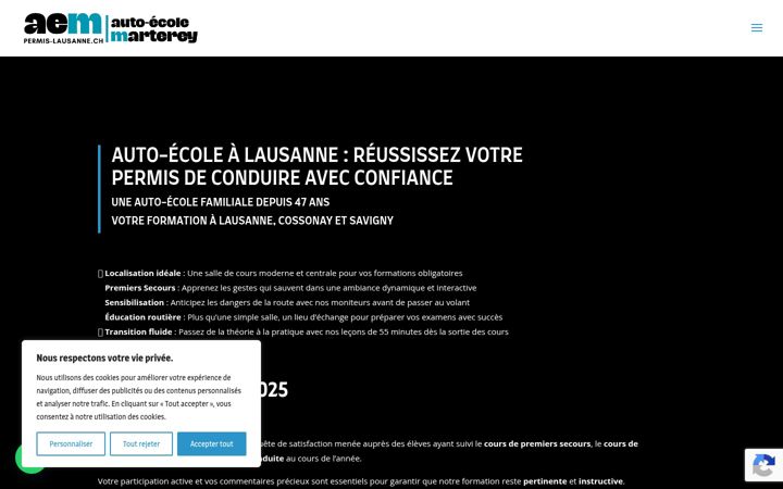 Screenshot of auto-ecole-marterey.ch