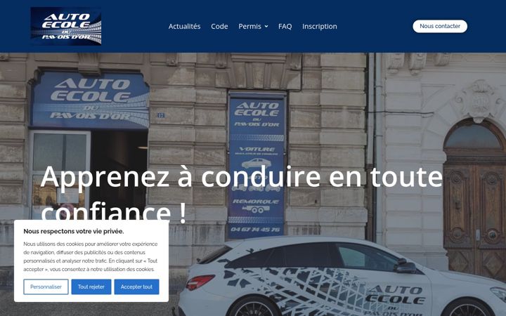 Screenshot of auto-ecole-pavois-dor.fr