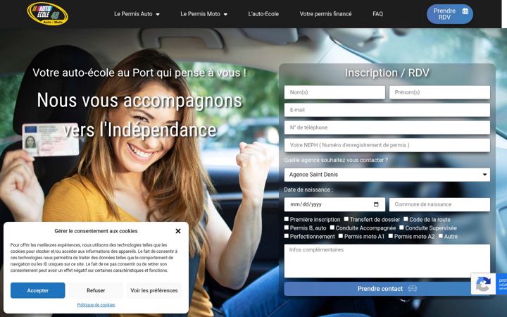 Screenshot of auto-ecole48.re