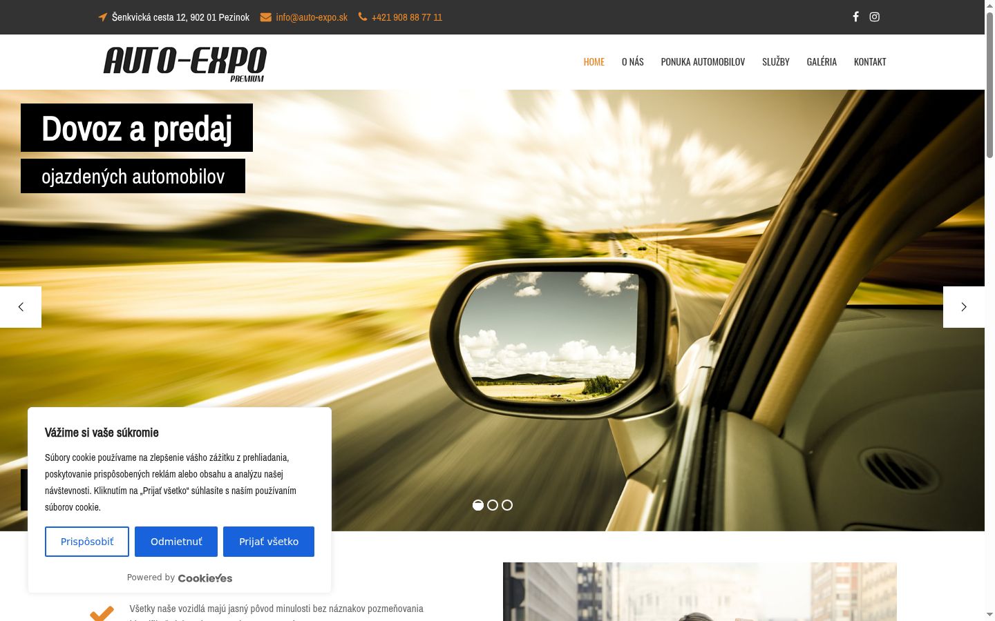 Screenshot of the consent banner shown before any interaction