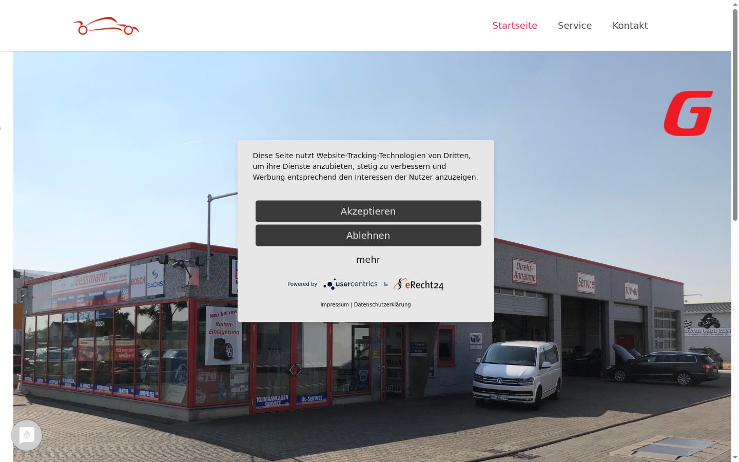 Screenshot of the consent banner shown before any interaction