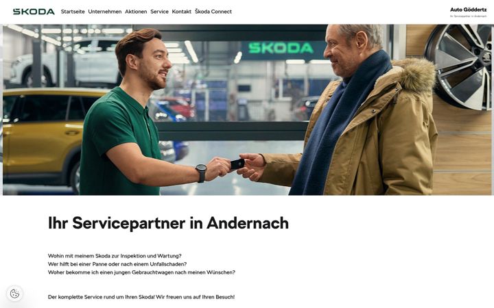 Screenshot of auto-goeddertz.skoda-auto.de