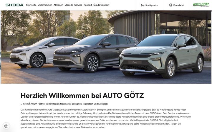 Screenshot of auto-goetz.skoda-auto.de