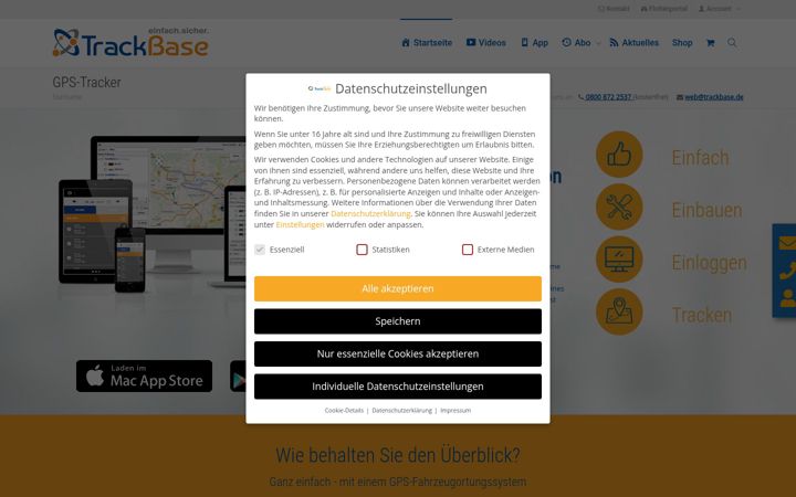 Screenshot von auto-gps-tracker.de