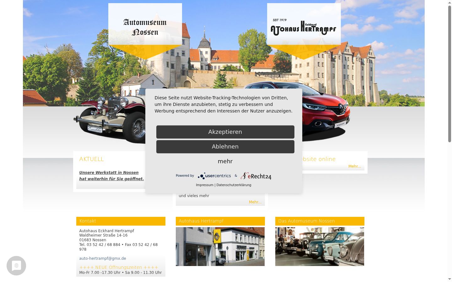Capture d'écran de la bannière de consentement affichée avant toute interaction