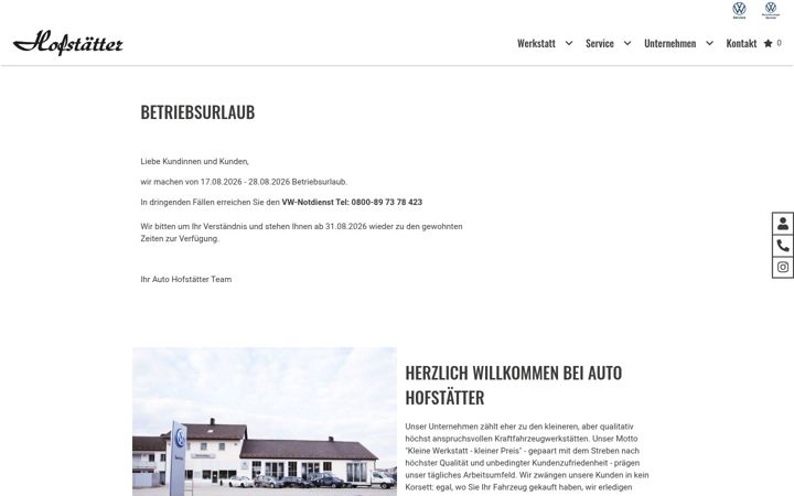 Screenshot of auto-hofstaetter.de