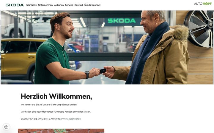 Screenshot of auto-hopf.skoda-auto.de