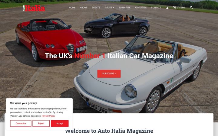 Screenshot of auto-italia.co.uk