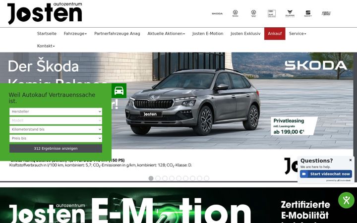 Snimka zaslona za auto-josten.de