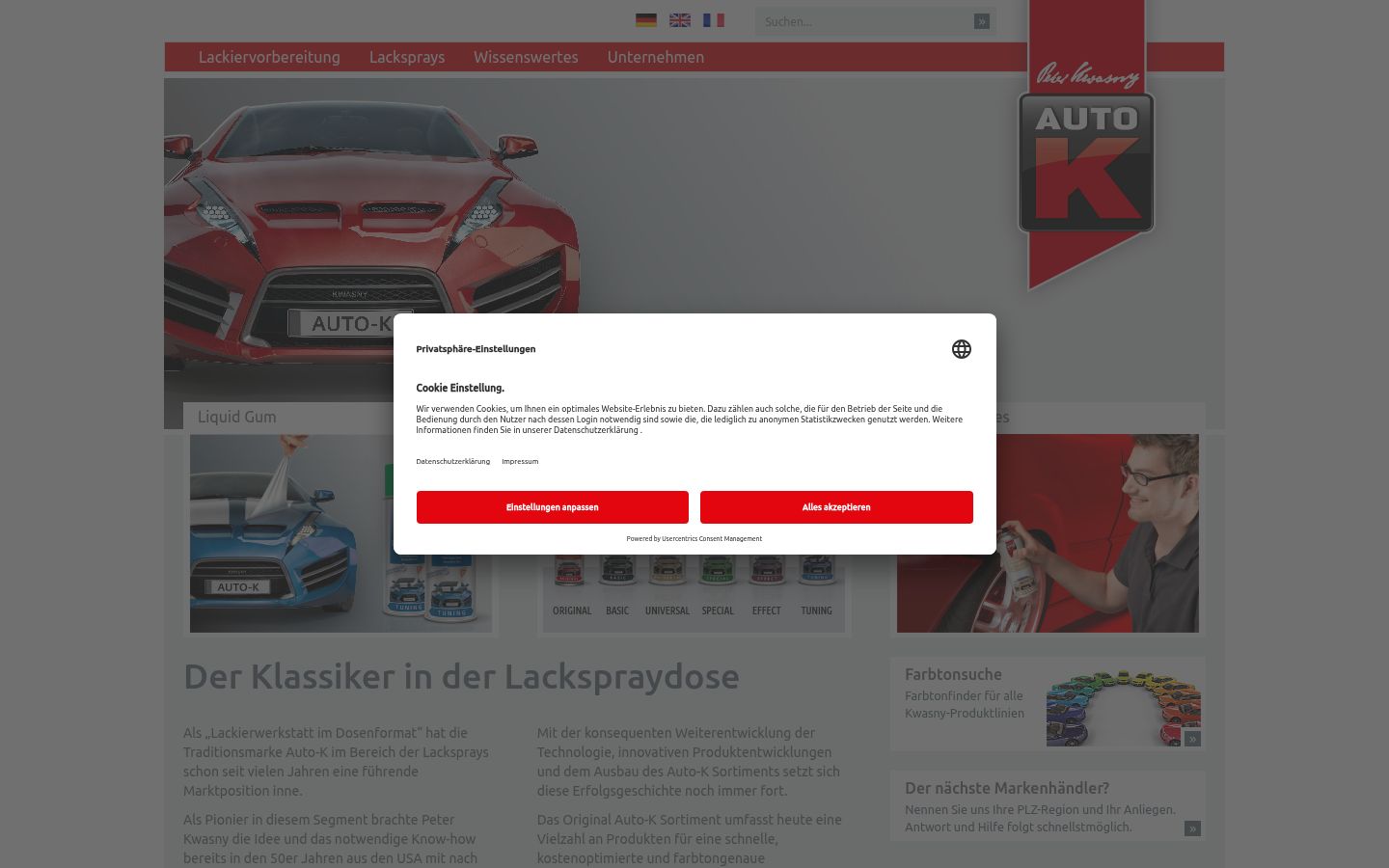 Képernyőkép a bármilyen interakció előtt megjelenő hozzájárulási bannerről